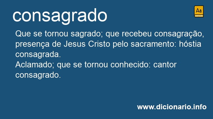 Significado de consagrado