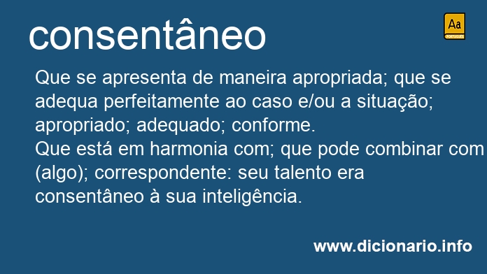 Significado de consentneo