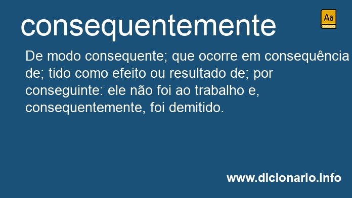 Significado de consequentemente