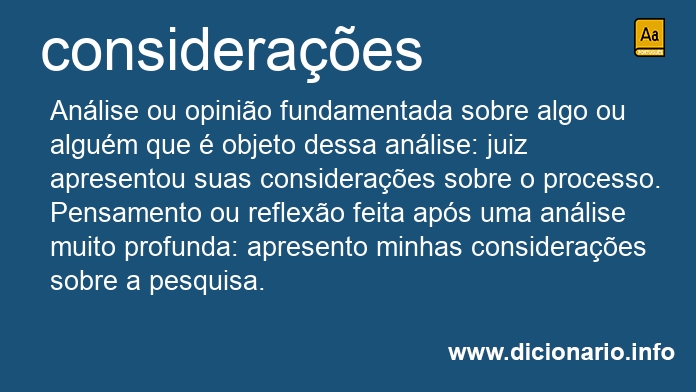 Significado de consideraes