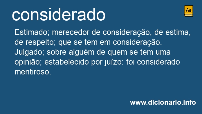 Significado de considerada