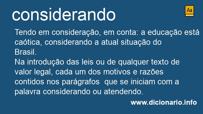 Significado de considerandos