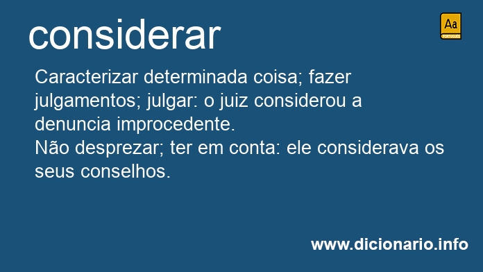 Significado de considerar