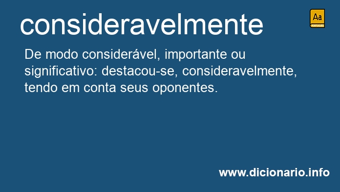 Significado de consideravelmente