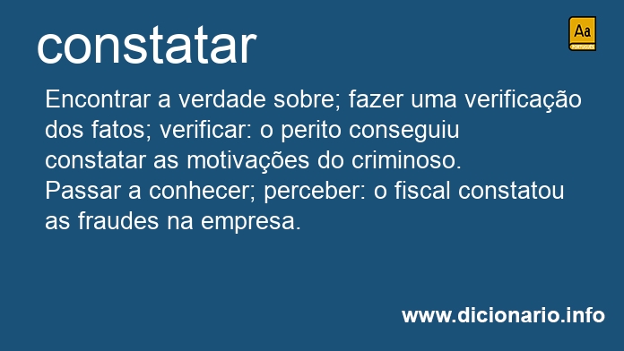 Significado de constataro