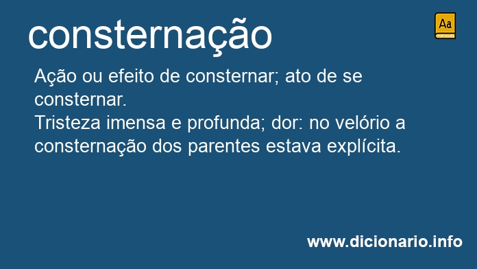 Significado de consternao