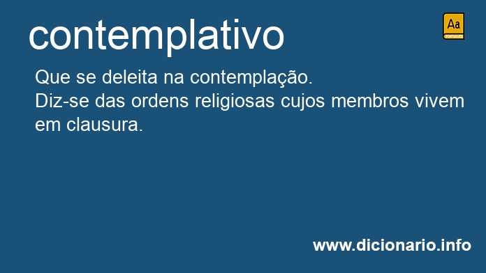 Significado de contemplativos