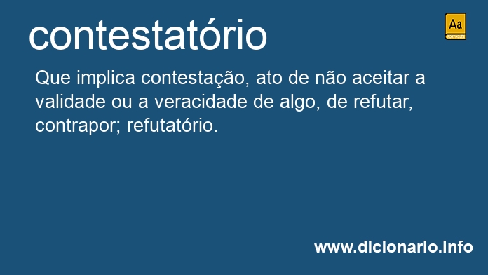 Significado de contestatrio