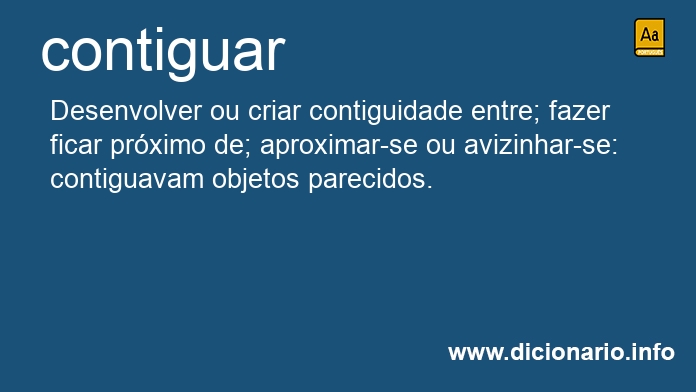 Significado de contiguar