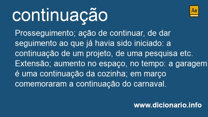 Significado de continuao