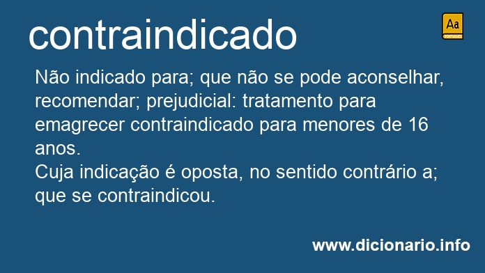 Significado de contraindicado