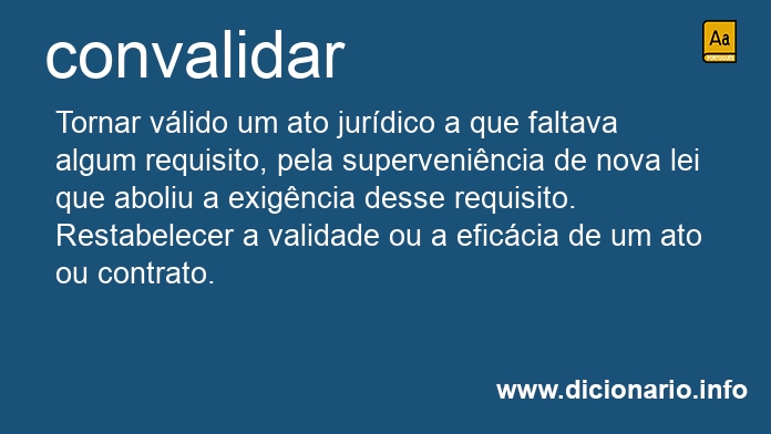 Significado de convalidam