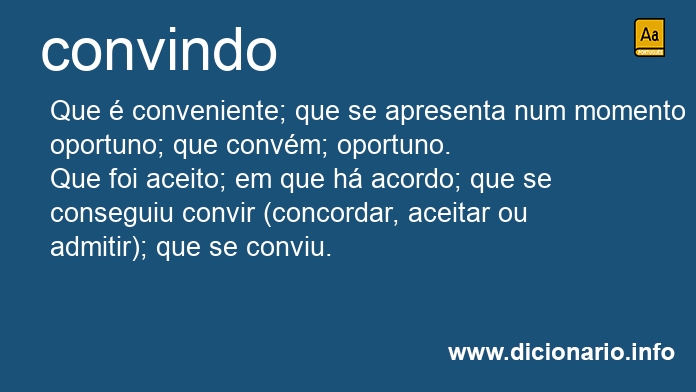 Significado de convindo