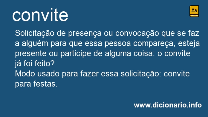 Significado de convite