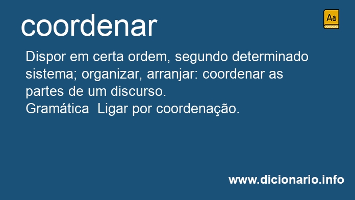 Significado de coordenar