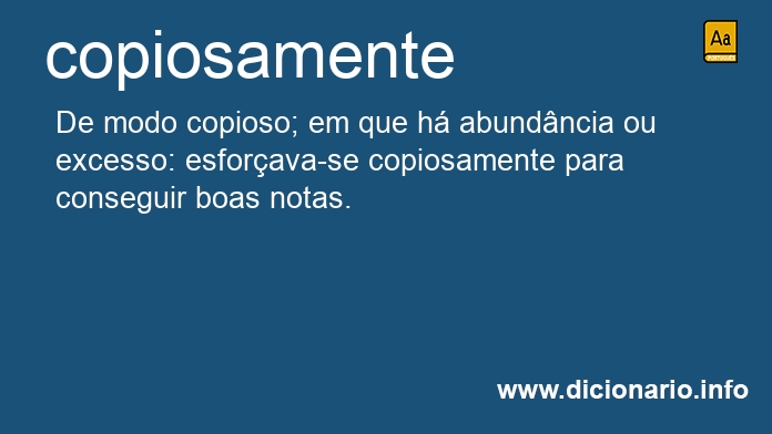 Significado de copiosamente