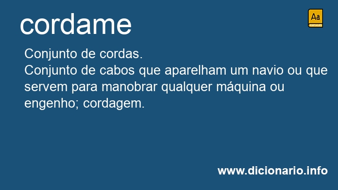 Significado de cordame