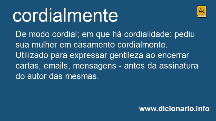Significado de cordialmente