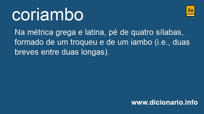 Significado de coriambo