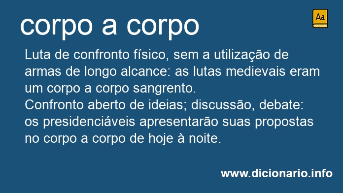 Significado de corpo a corpo