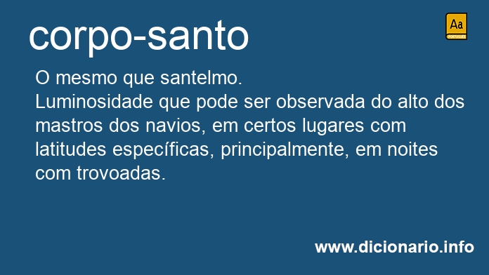 Significado de corpo-santo
