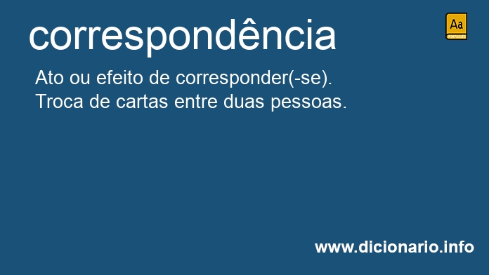 Significado de correspondncia