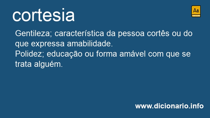 Significado de cortesia