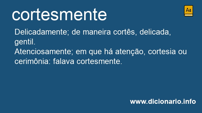 Significado de cortesmente