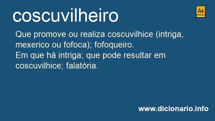 Significado de coscuvilheiro