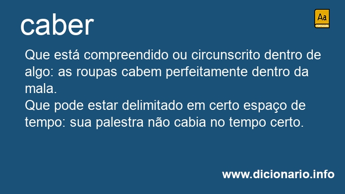 Significado de couber