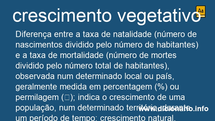 Significado de crescimento vegetativo