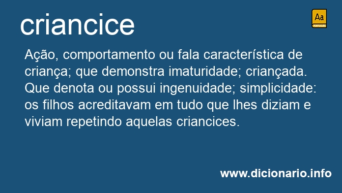 Significado de criancices