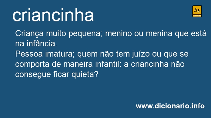 Significado de criancinha