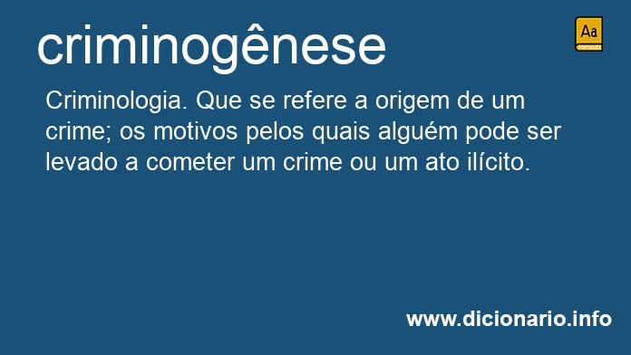 Significado de criminognese