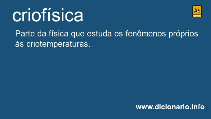 Significado de criofsica