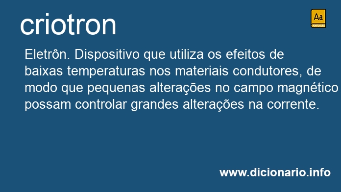 Significado de criotron