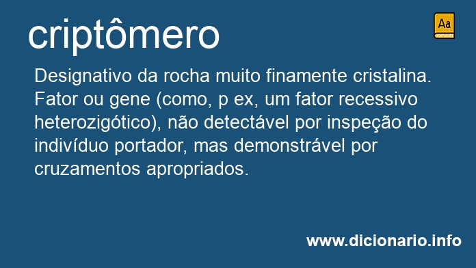 Significado de criptmero