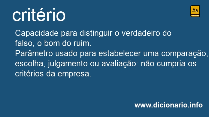 Significado de critrio