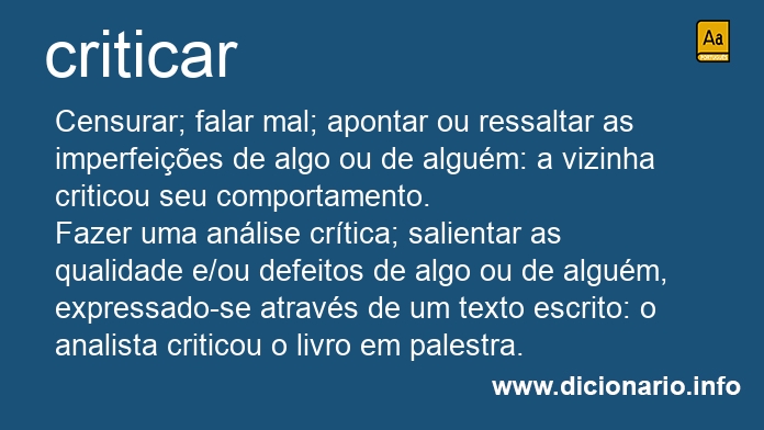 Significado de criticar