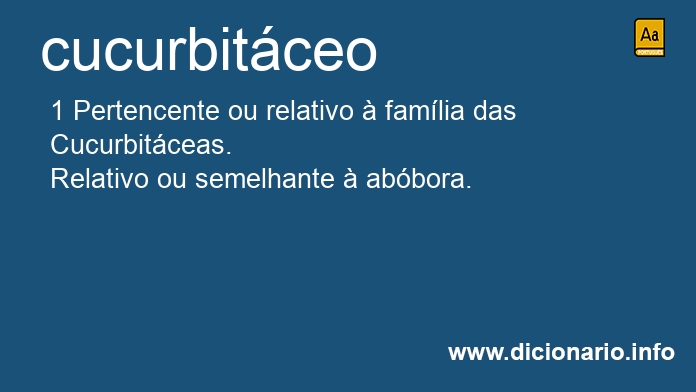 Significado de cucurbitceo