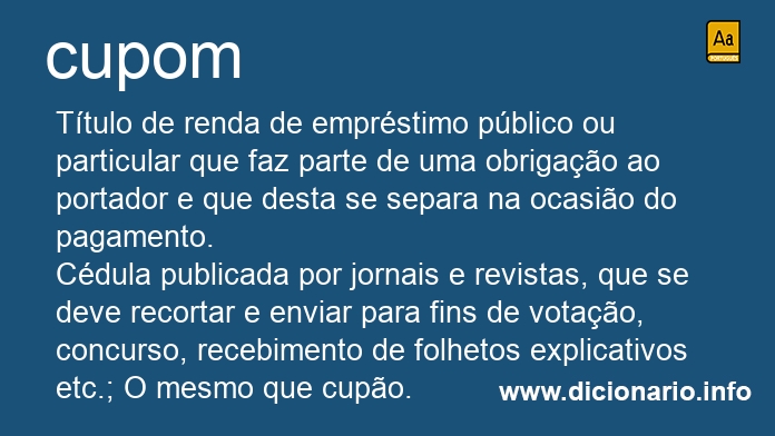 Significado de cupom