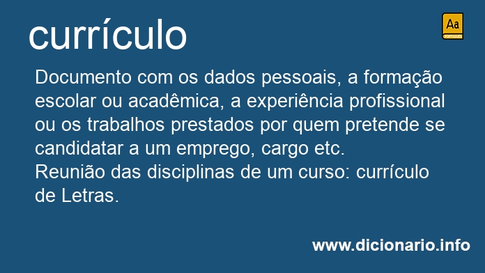 Significado de currculo