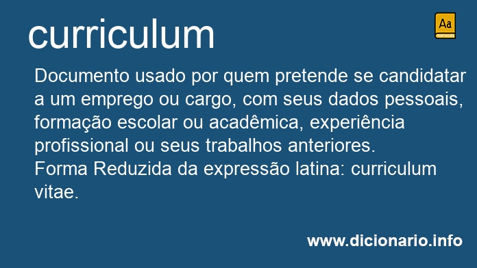 Significado de curriculum