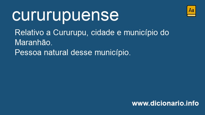 Significado de cururupuense