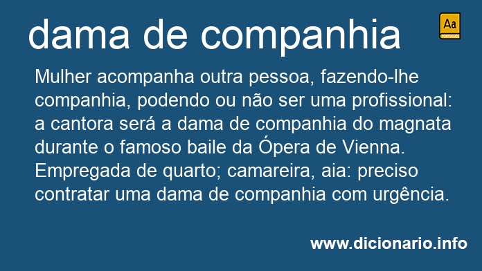 Significado de dama de companhia