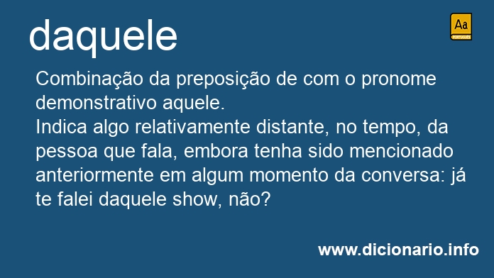 Significado de daquele