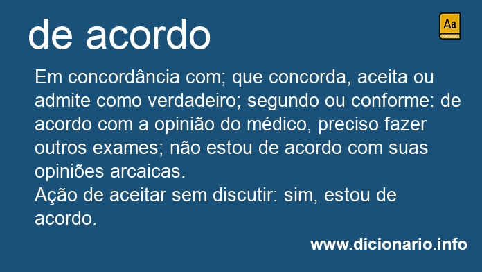 Significado de de acordo