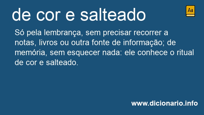 Significado de de cor e salteado