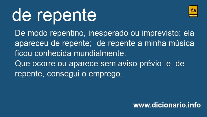 Significado de de repente