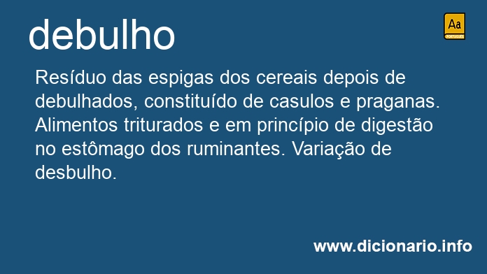 Significado de debulho